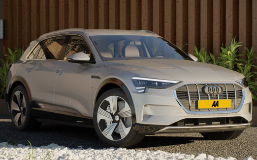 Audi e-Tron grey on a driveway