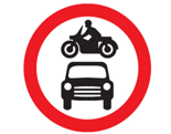 No motor vehicle sign
