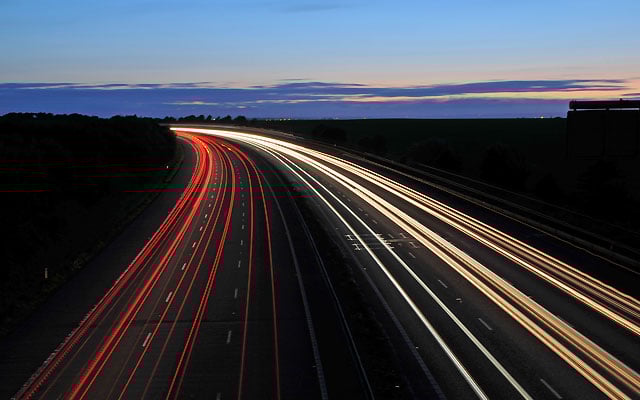 Motorway at dusk