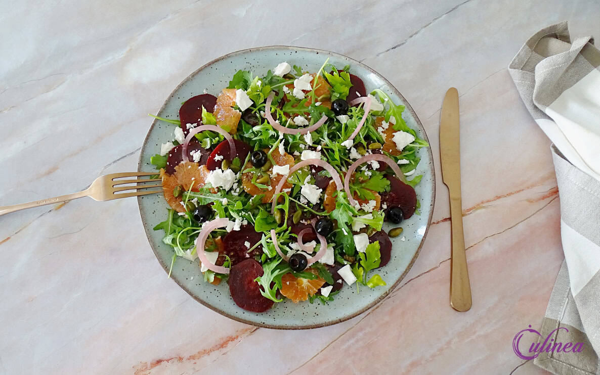 Bietensalade met bloedsinaasappels