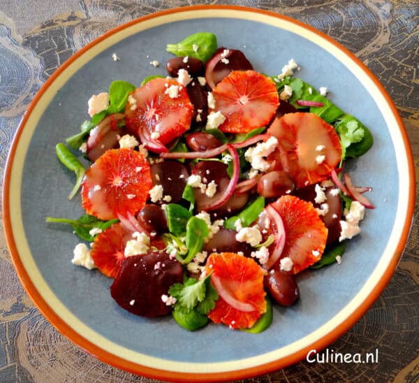 Bietensalade met bloedsinaasappels