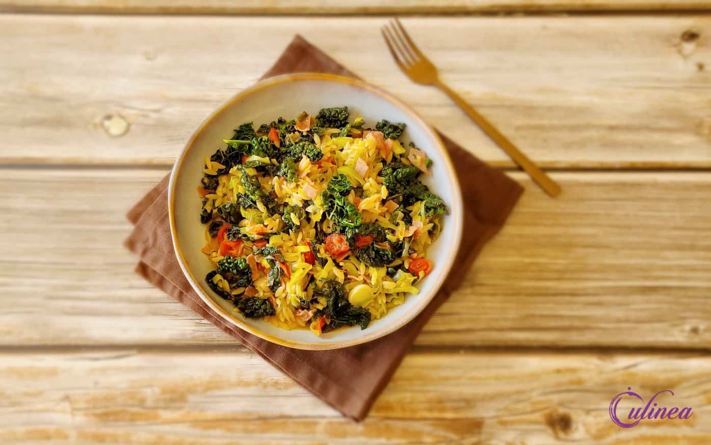 Eenpansgerecht met zilvervliesrijst en cavolo nero