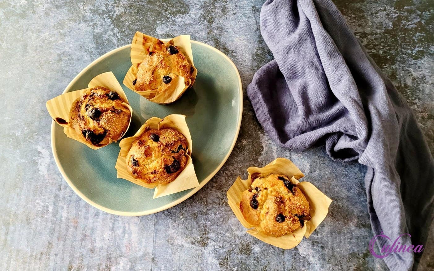 Blauwe bessen roomkaasmuffins