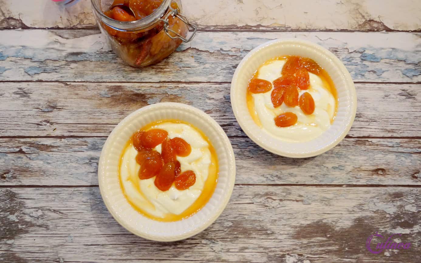 Griekse yoghurt met gekonfijte kumquats
