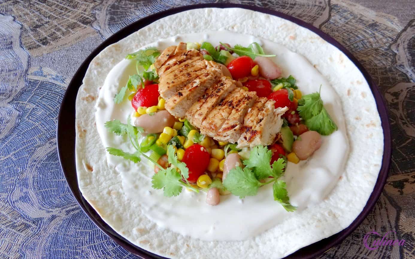 Kalkoenwrap met bonenmix