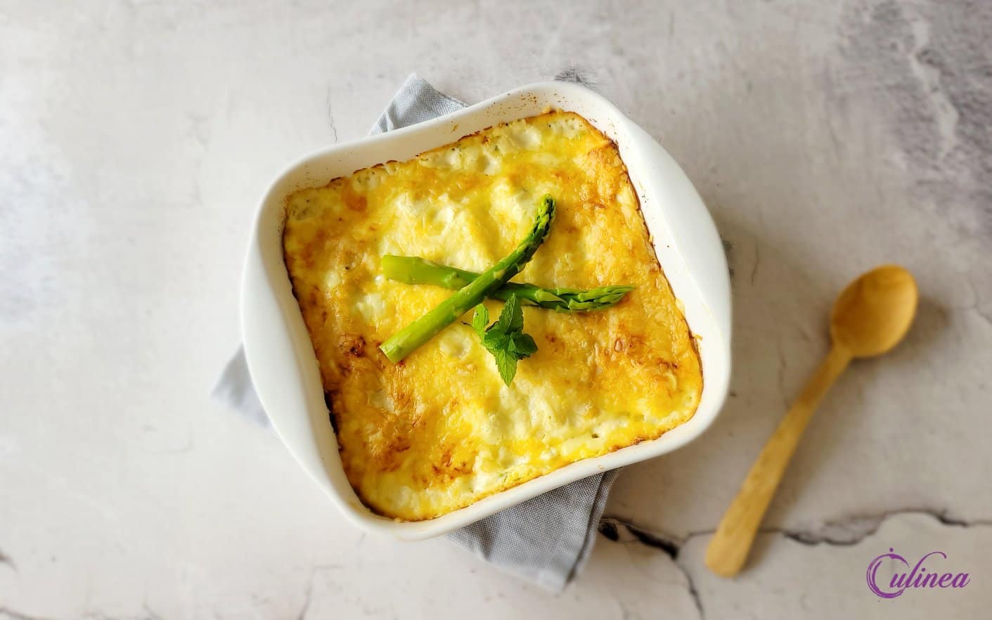 Lasagne met groene asperges en erwten