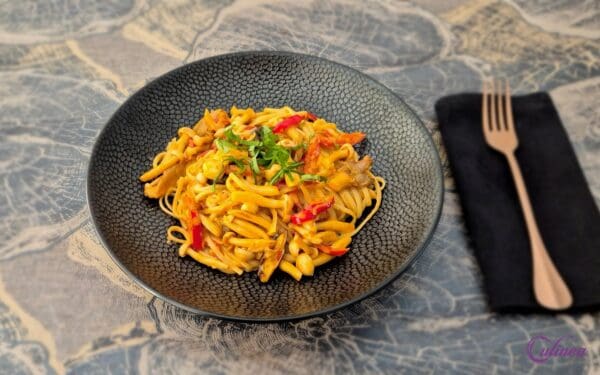 Pasta met Stroganoff Paddenstoelen