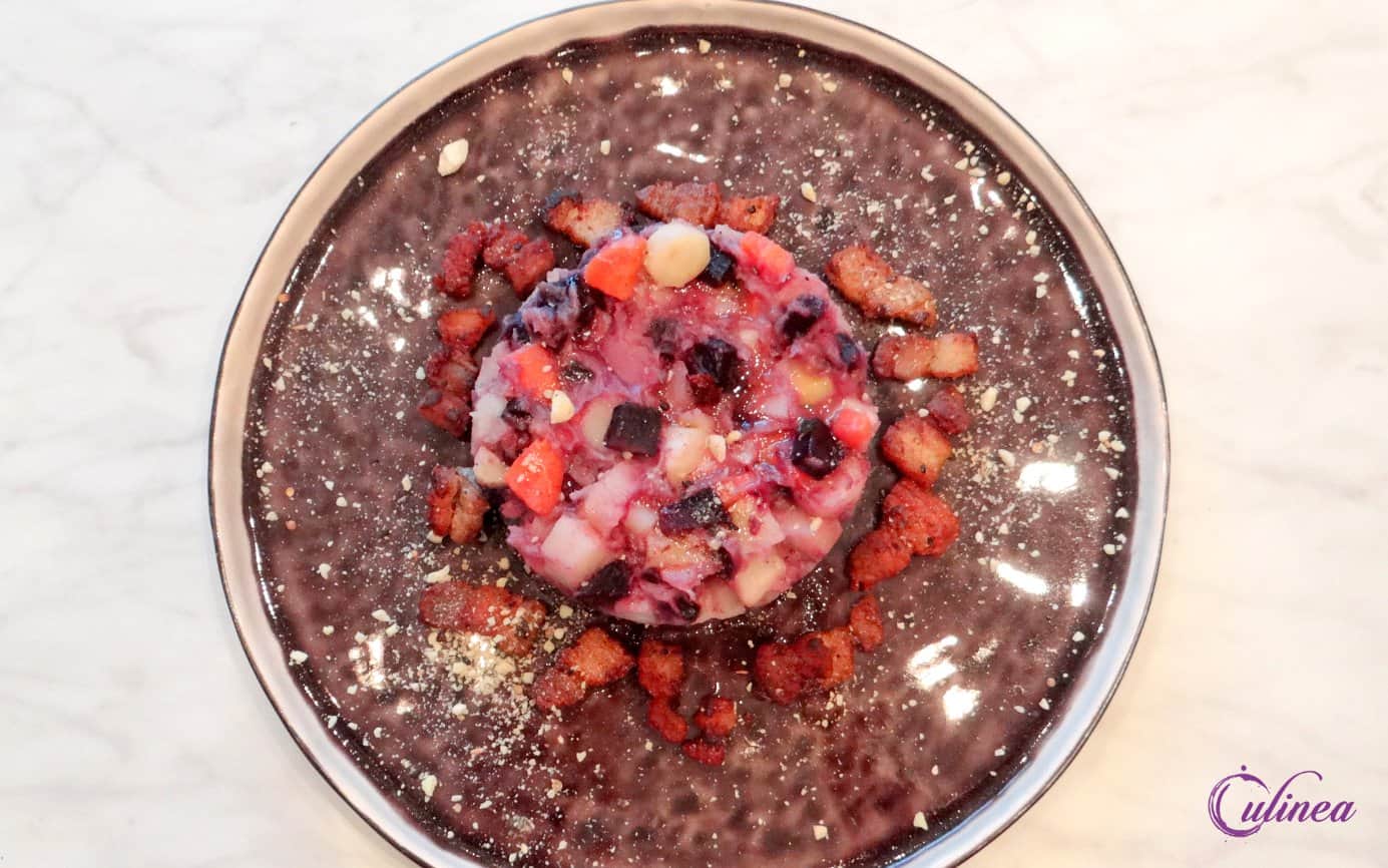 Pastinaak en gekleurde wortel stamppot