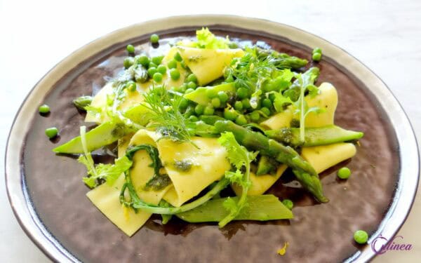 Pappardelle met raapstelen en groene asperges