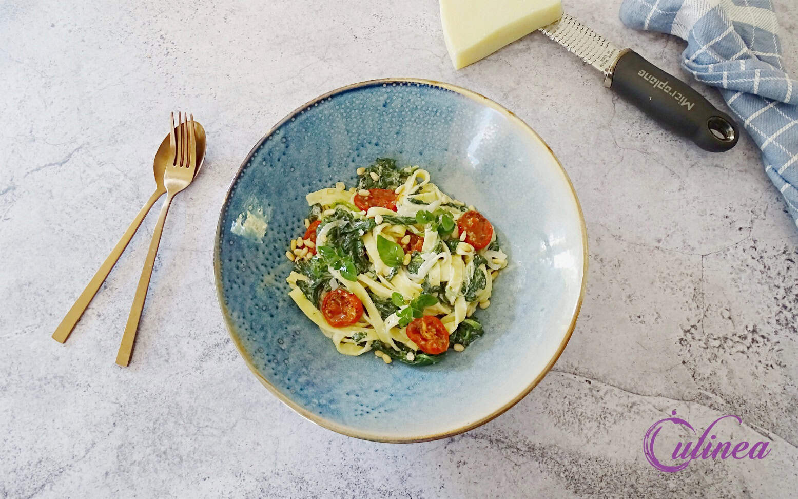 Pasta met verse Spinazie