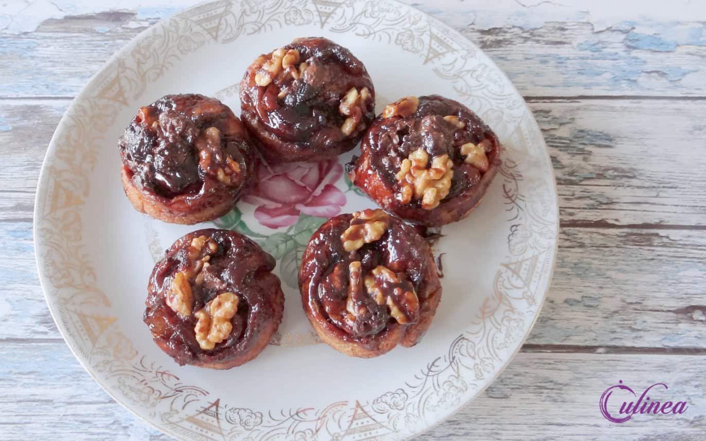 Sticky Buns gemaakt van croissantdeeg