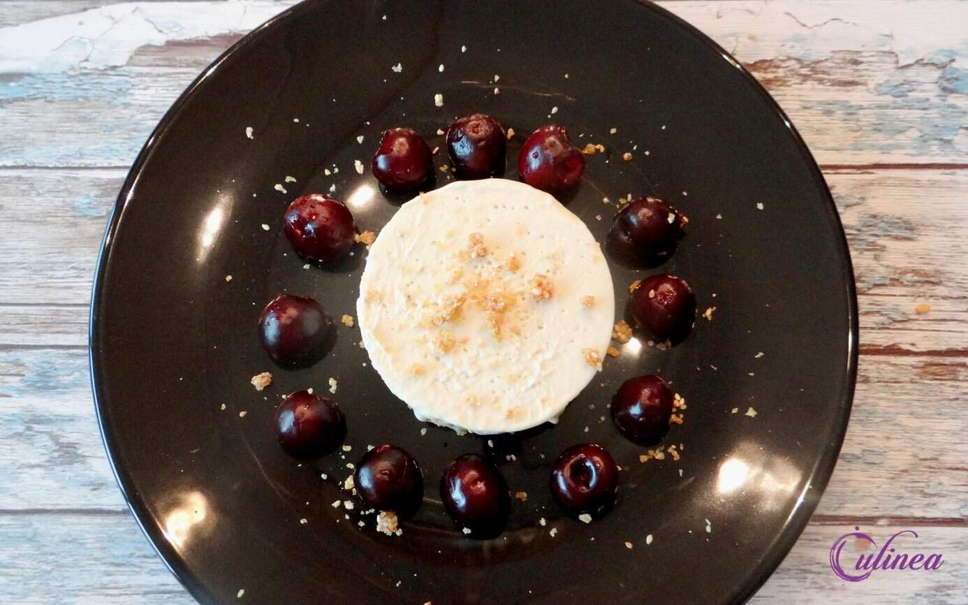 Tahin halvaparfait met kersen