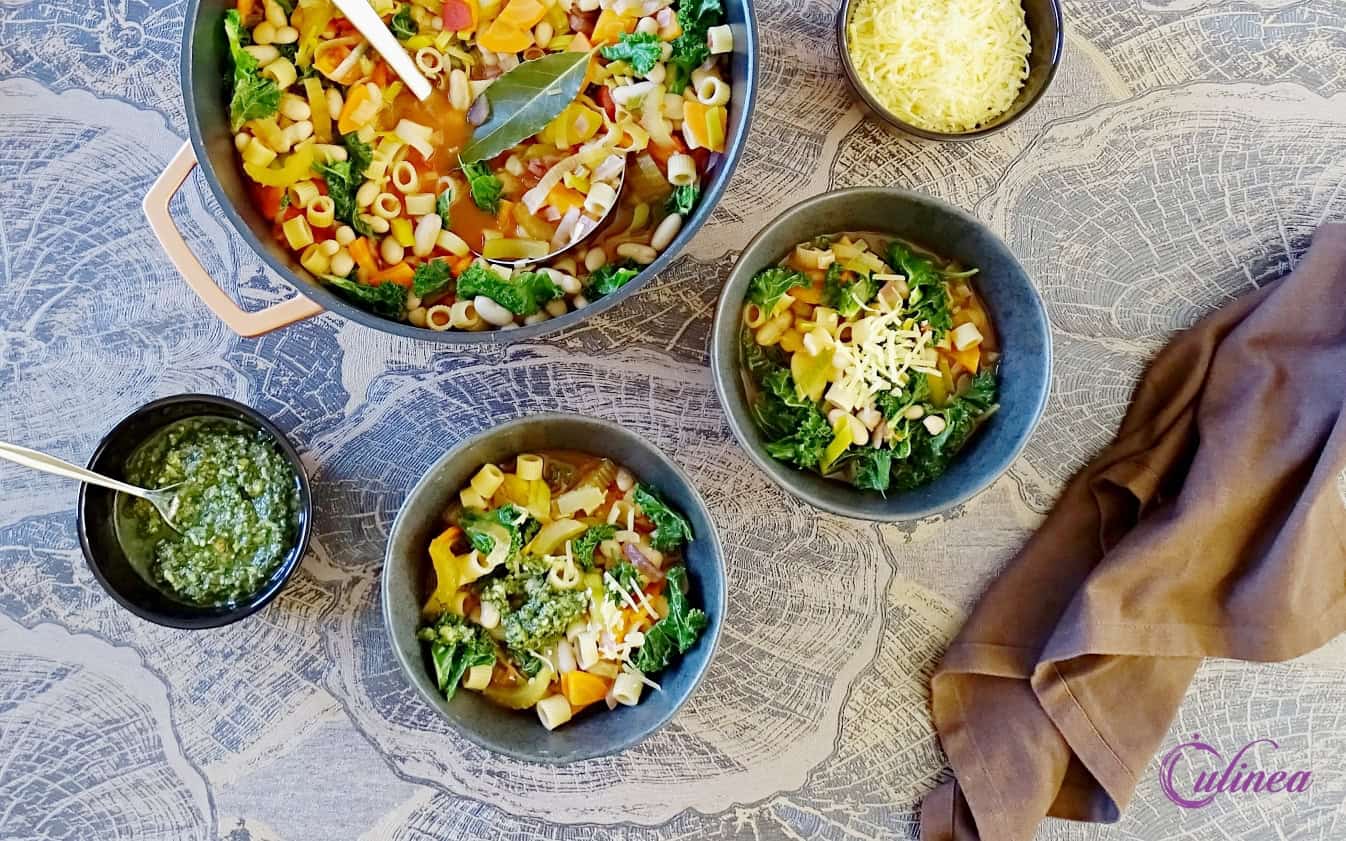 Winterminestrone met pesto