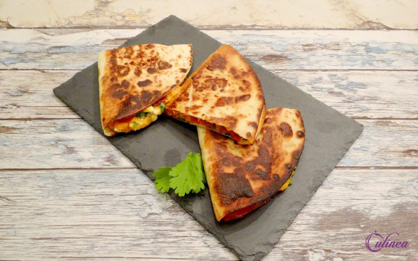 Zoete aardappel quesadilla's