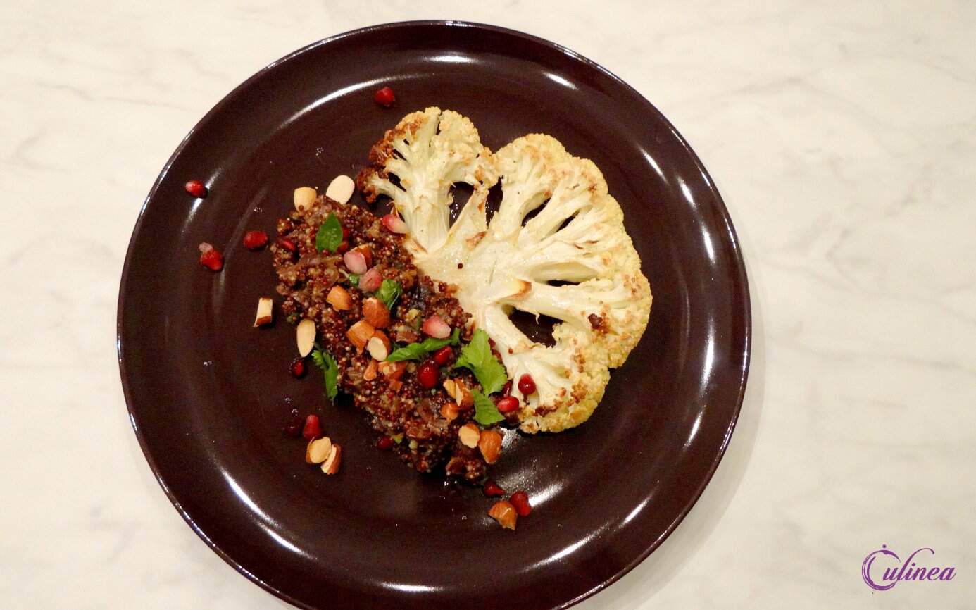 Bloemkoolsteaks met quinoa