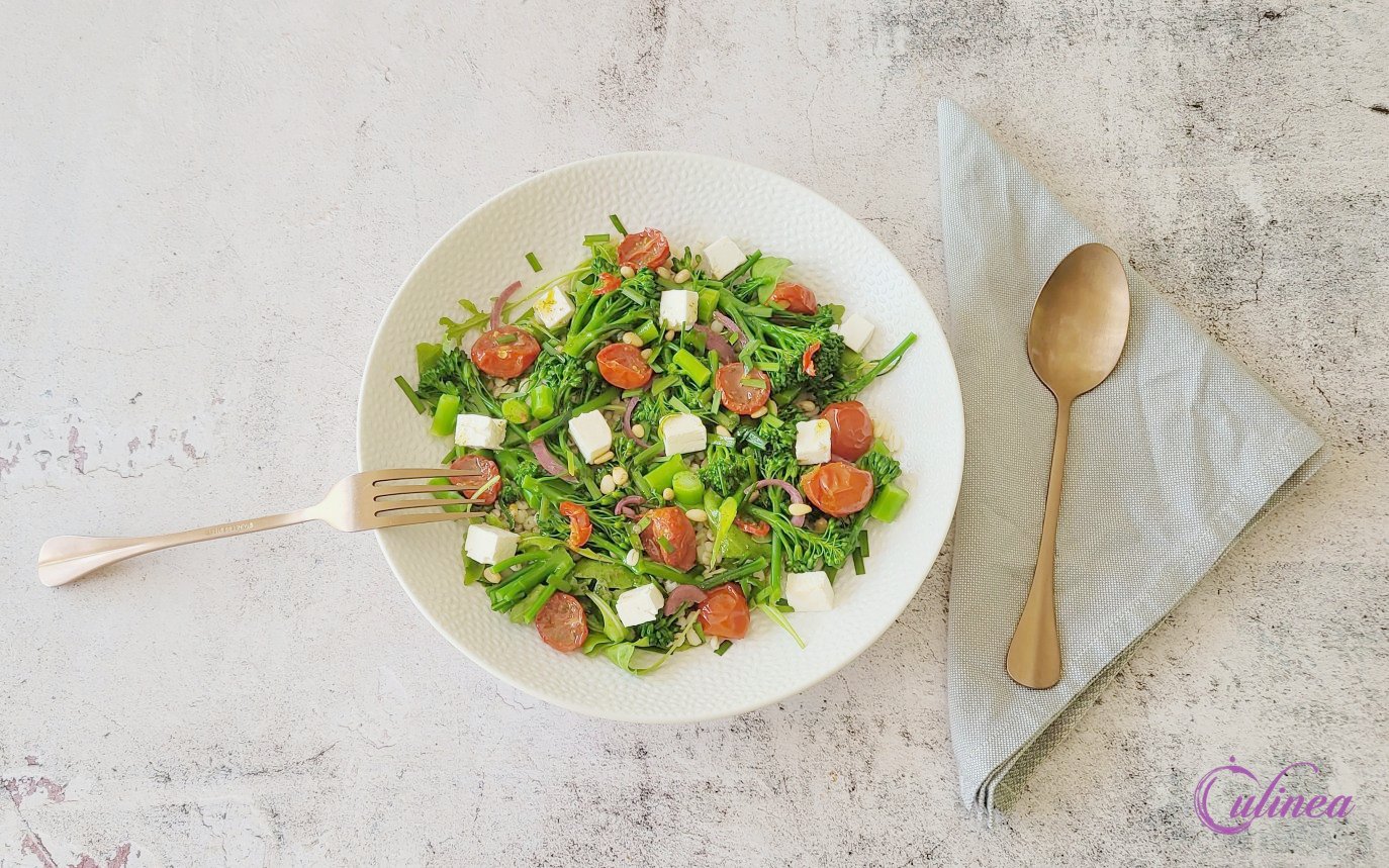 Parelcouscous met broccolini en feta