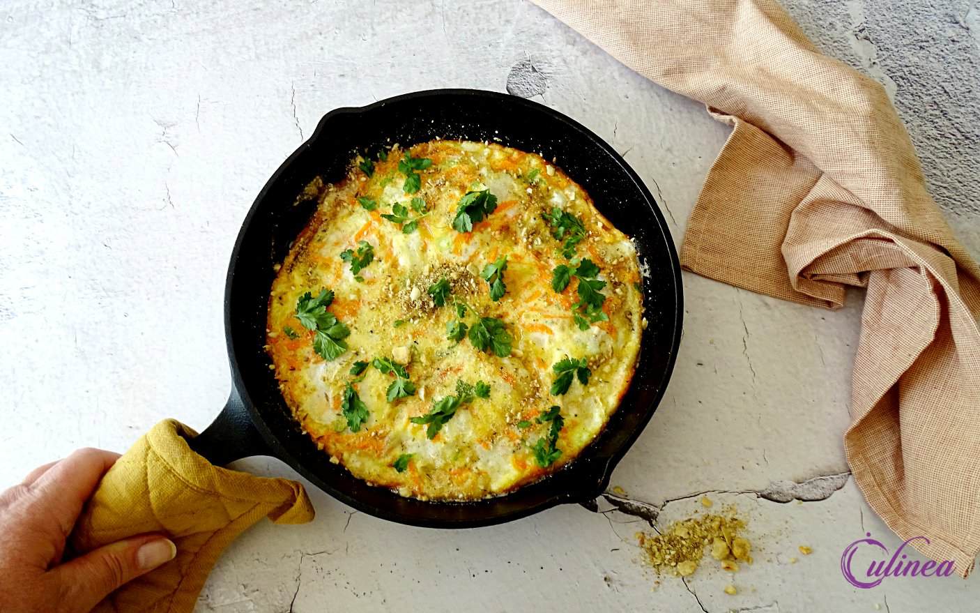 Wortelfrittata met geitenkaas