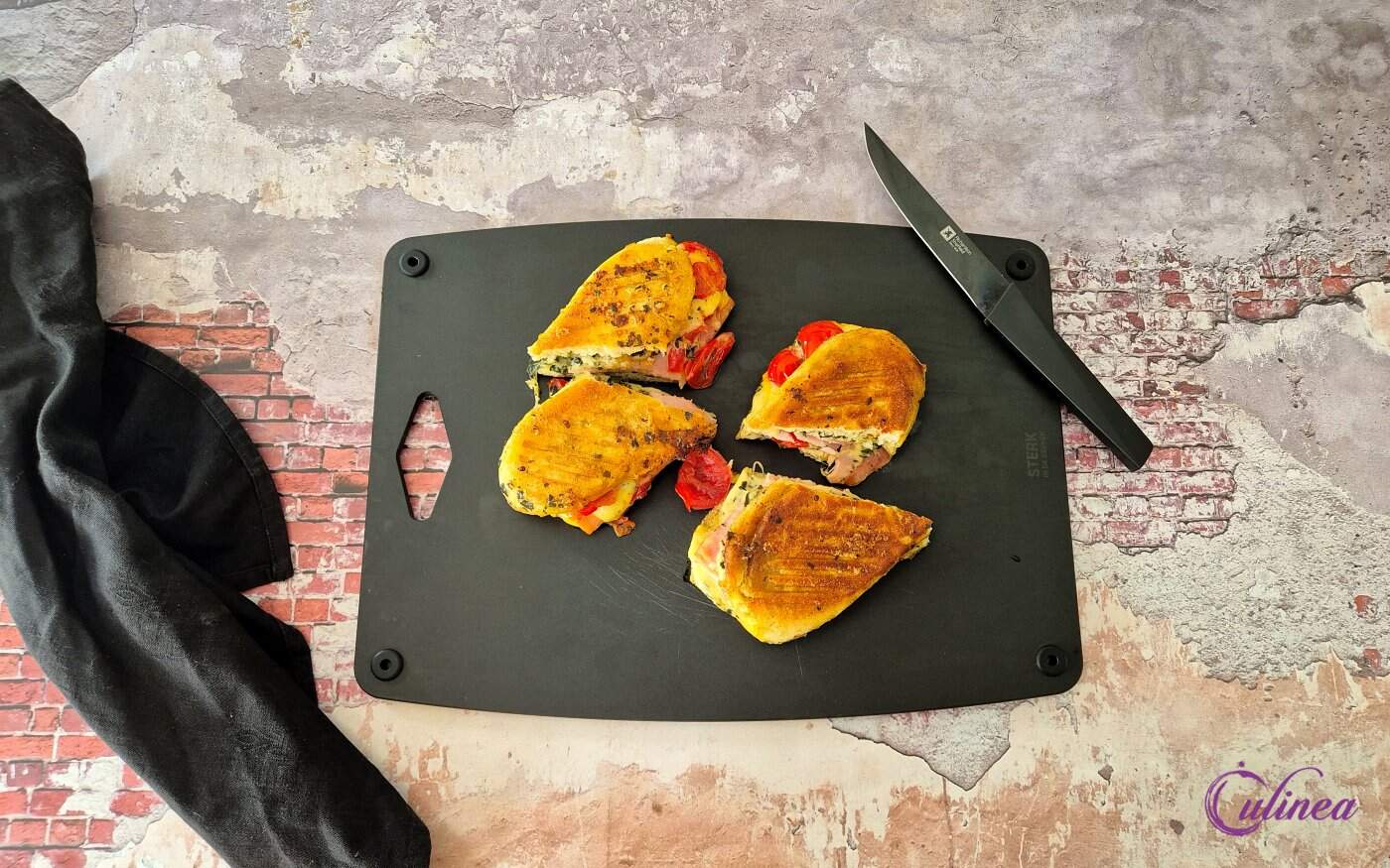 Panini ham, kaas en pesto