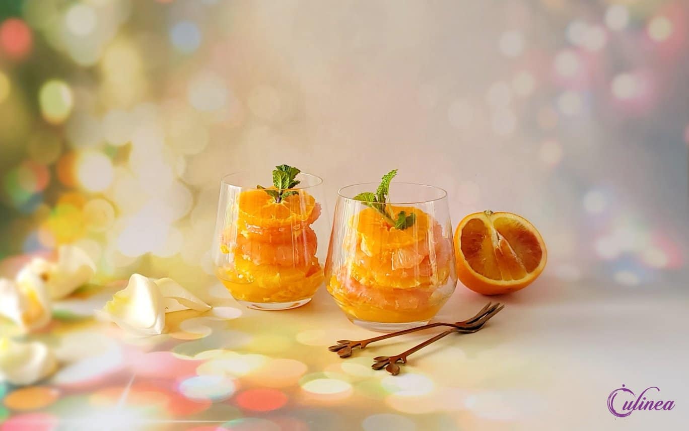 Citrus dessert in een glaasje