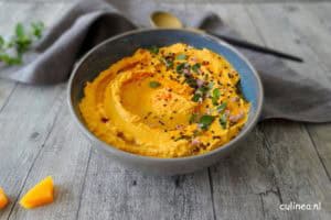Lekkere zelfgemaakte pompoenhummus