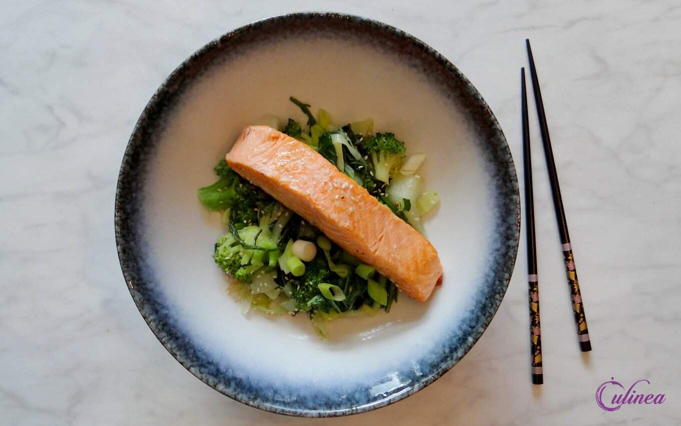 Zalm met roergebakken groenten