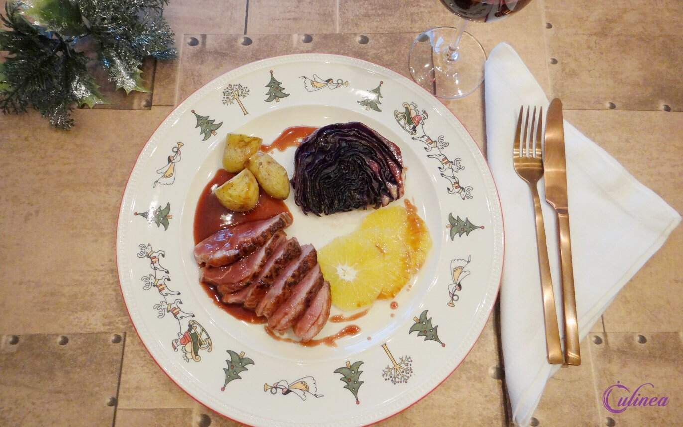 Eendenborst met portsaus en sinaasappel