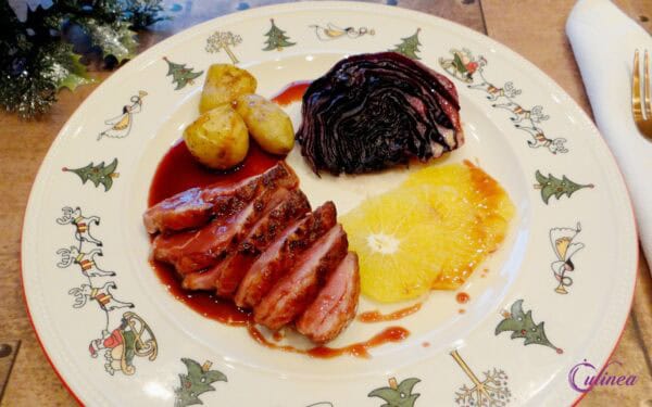 Eendenborst met portsaus en sinaasappel