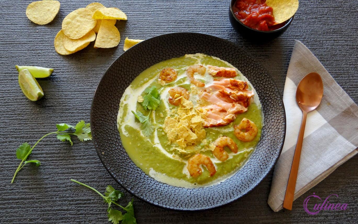 Tex Mex soep met zalm