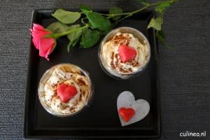 Koffie cheesecake in een glaasje