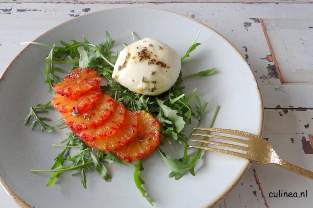 Mozzarella met bloedsinaasappel
