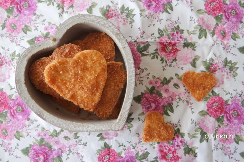 Krokante hartvormige koekjes
