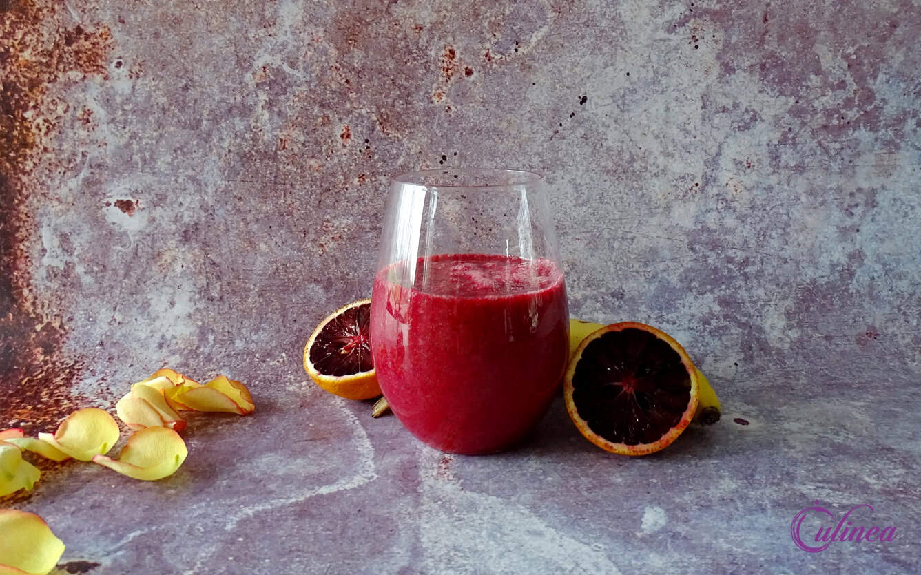 Rode smoothie met bietjes en bloedsinaasappels