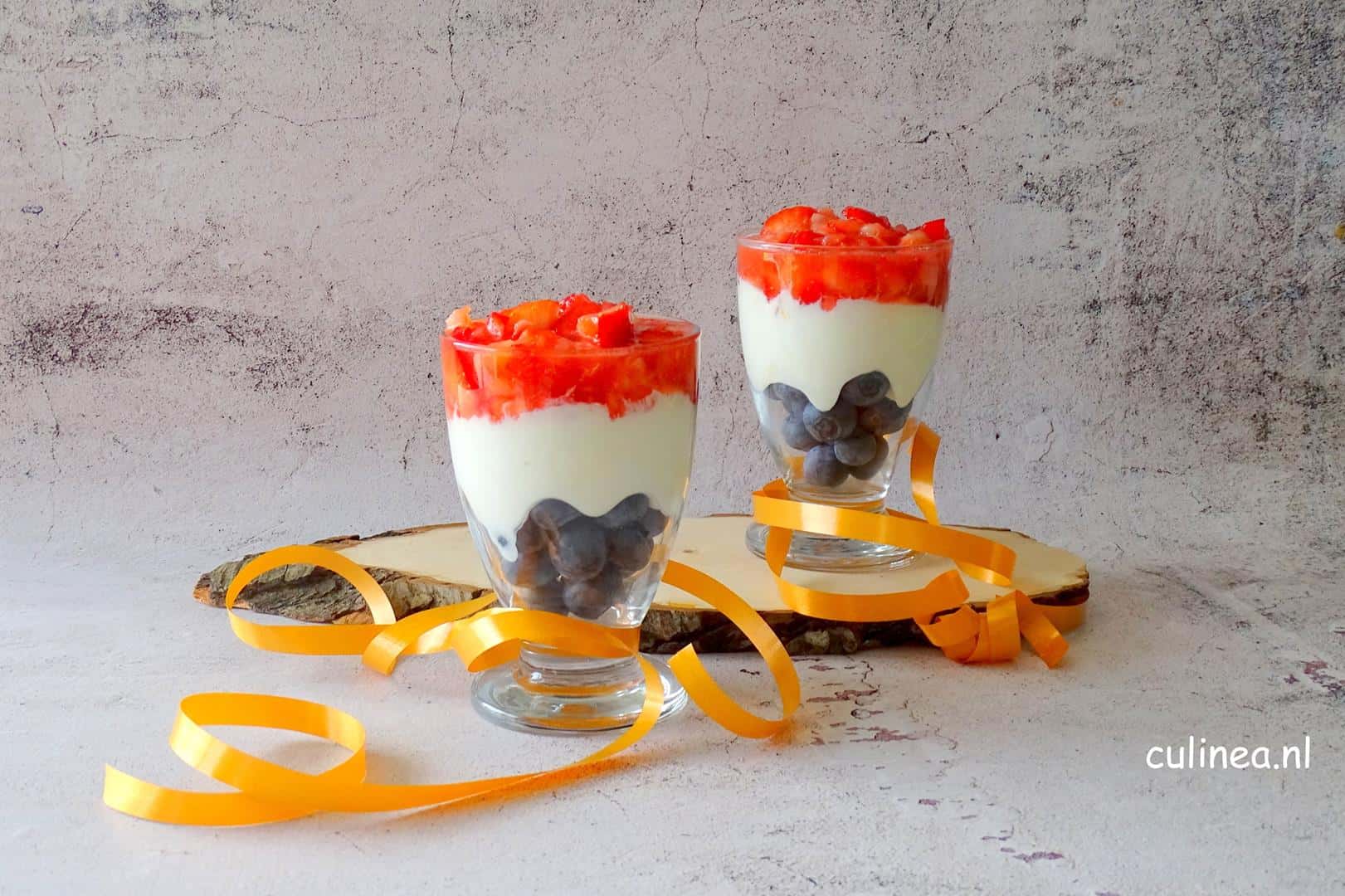 Rood, wit en blauw ontbijtje