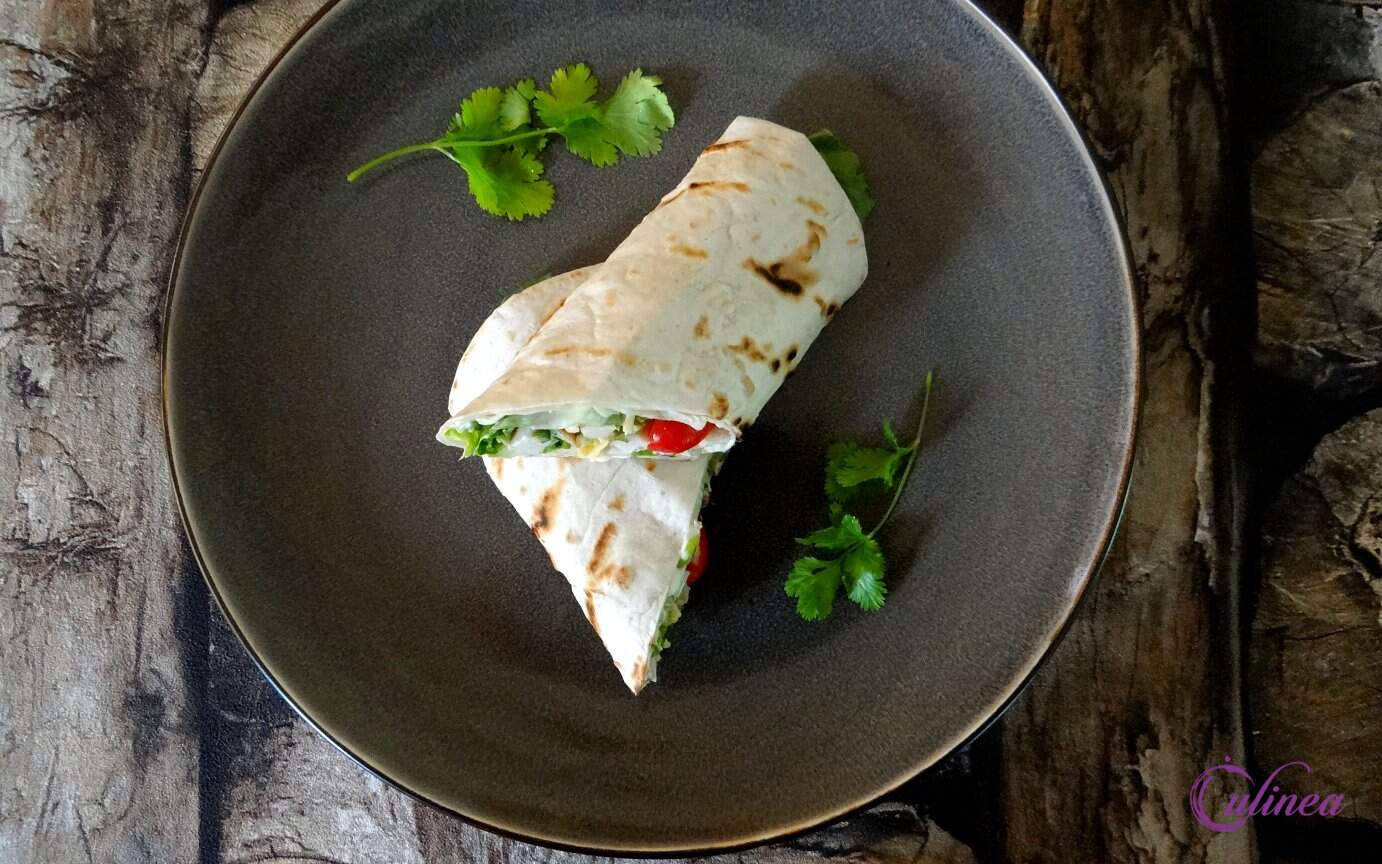 Wraps gevuld met gerookte kipfilet
