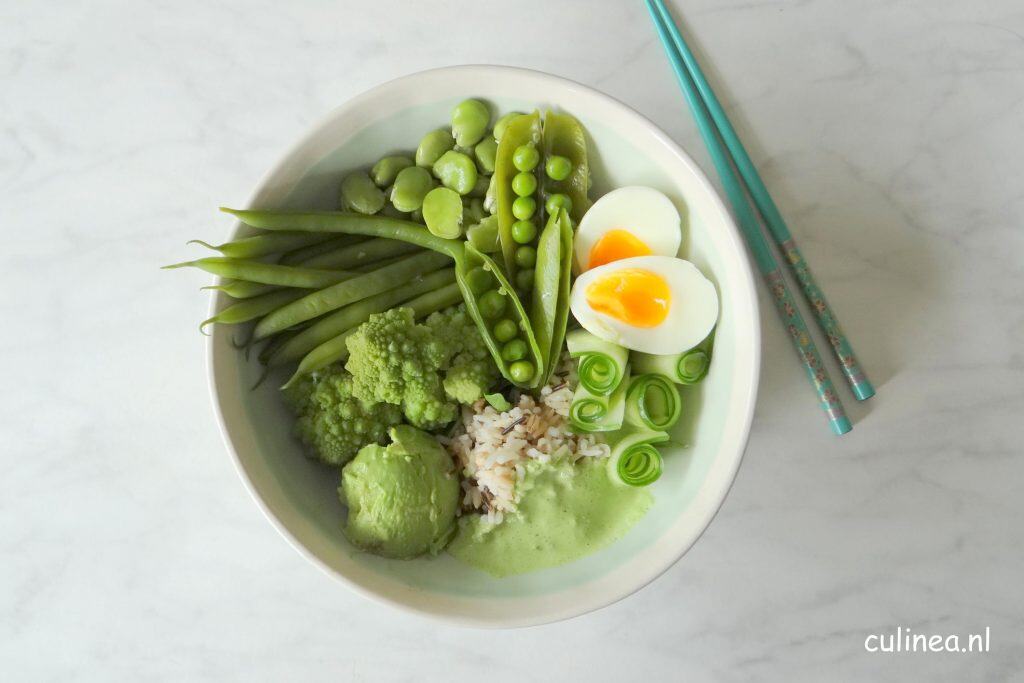 Buddha bowl van groene groenten