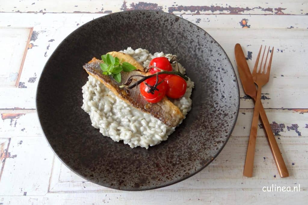 Risotto met zeebaarsfilet