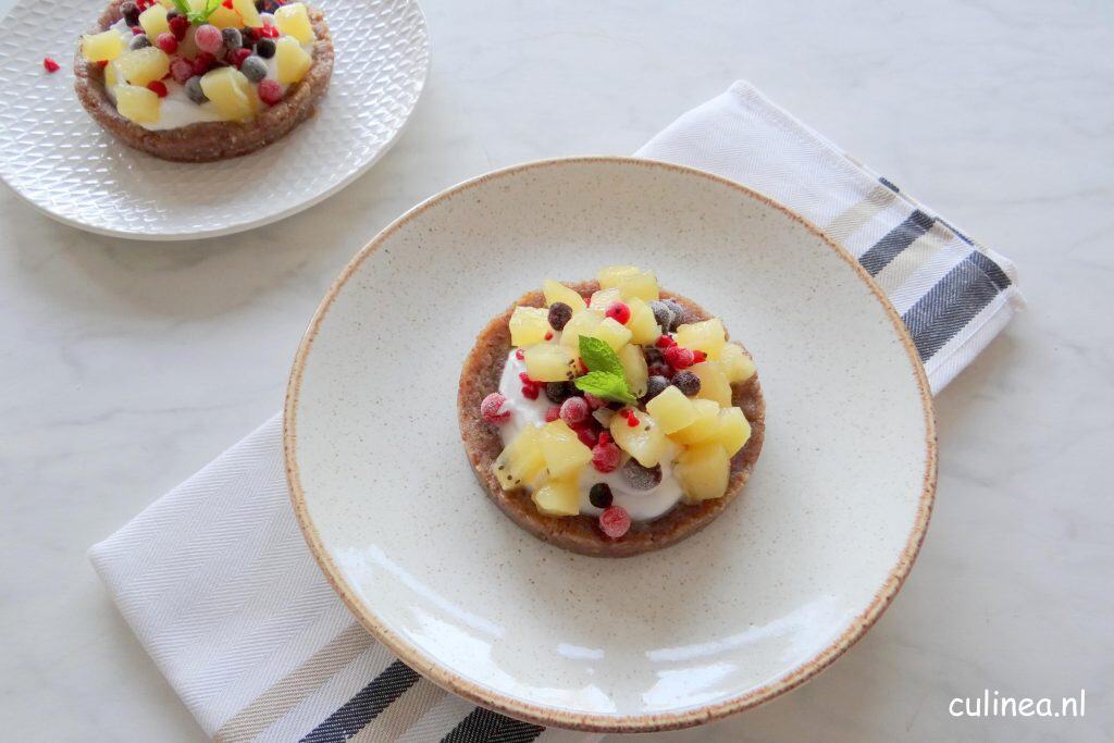 Ontbijttaartje met kokos cream en SunGold kiwi