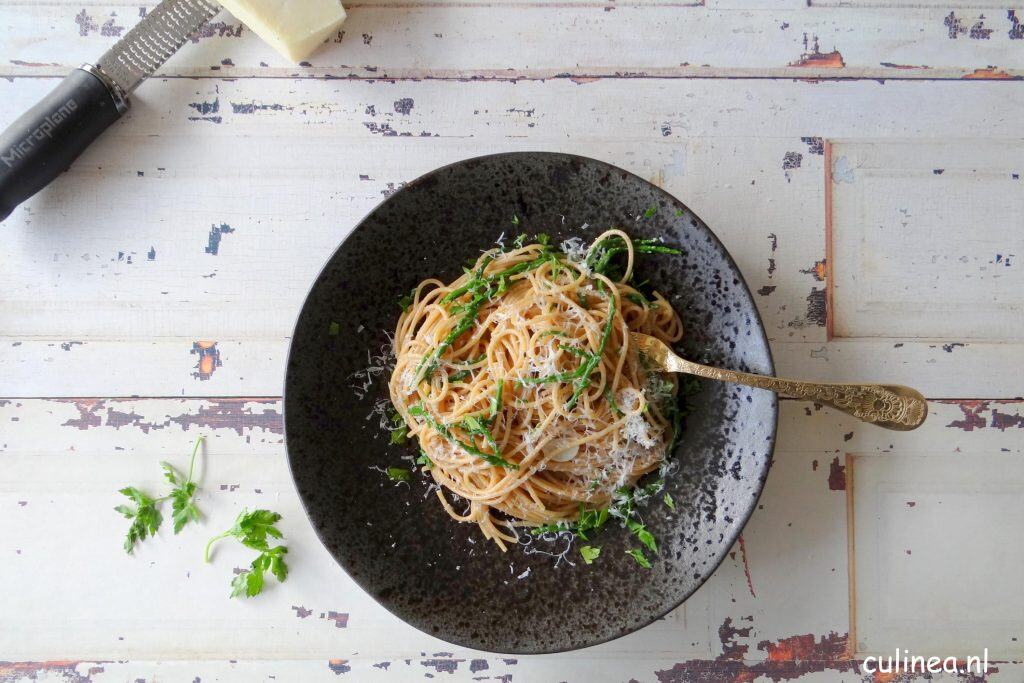 Spaghetti met zeekraal