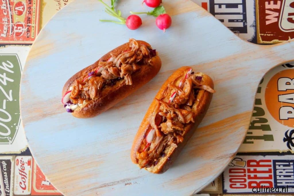 Broodje pulled pork uit de oven