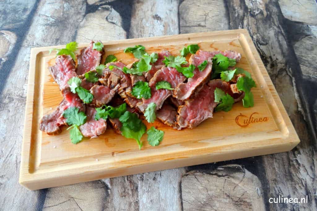 Bavette gemarineerd in harissa