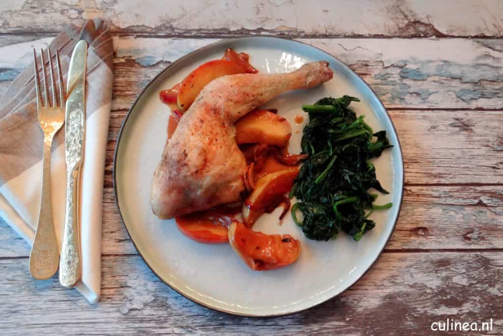 Kippenbout met appel cidersaus