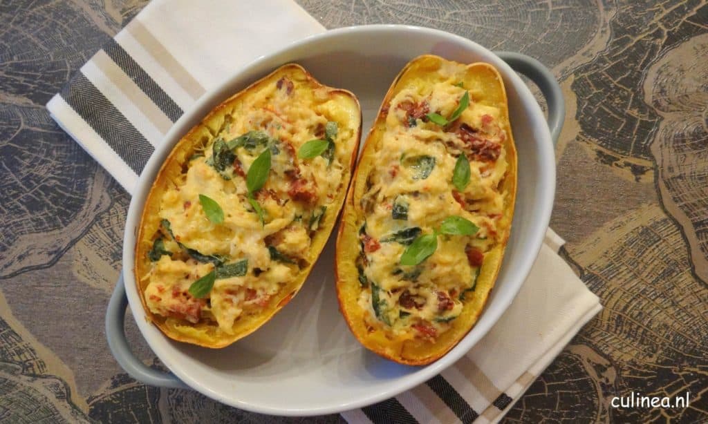Gevulde spaghetti pompoen