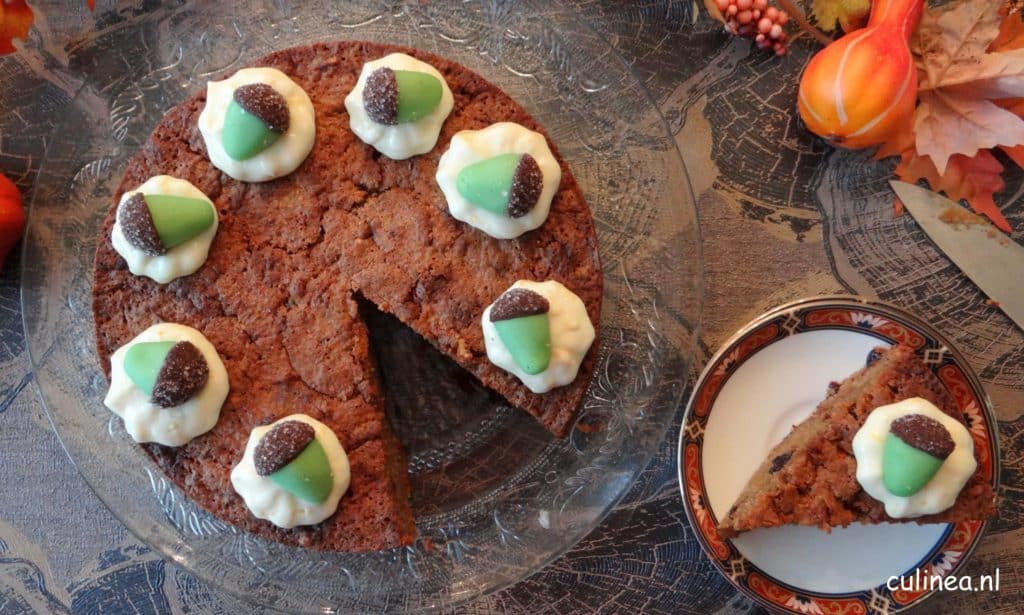 Pompoencake met roomkaas topping