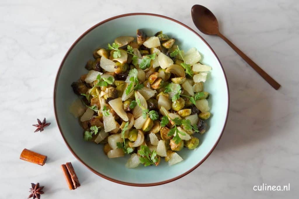 Geroosterde spruitjes met pomelo