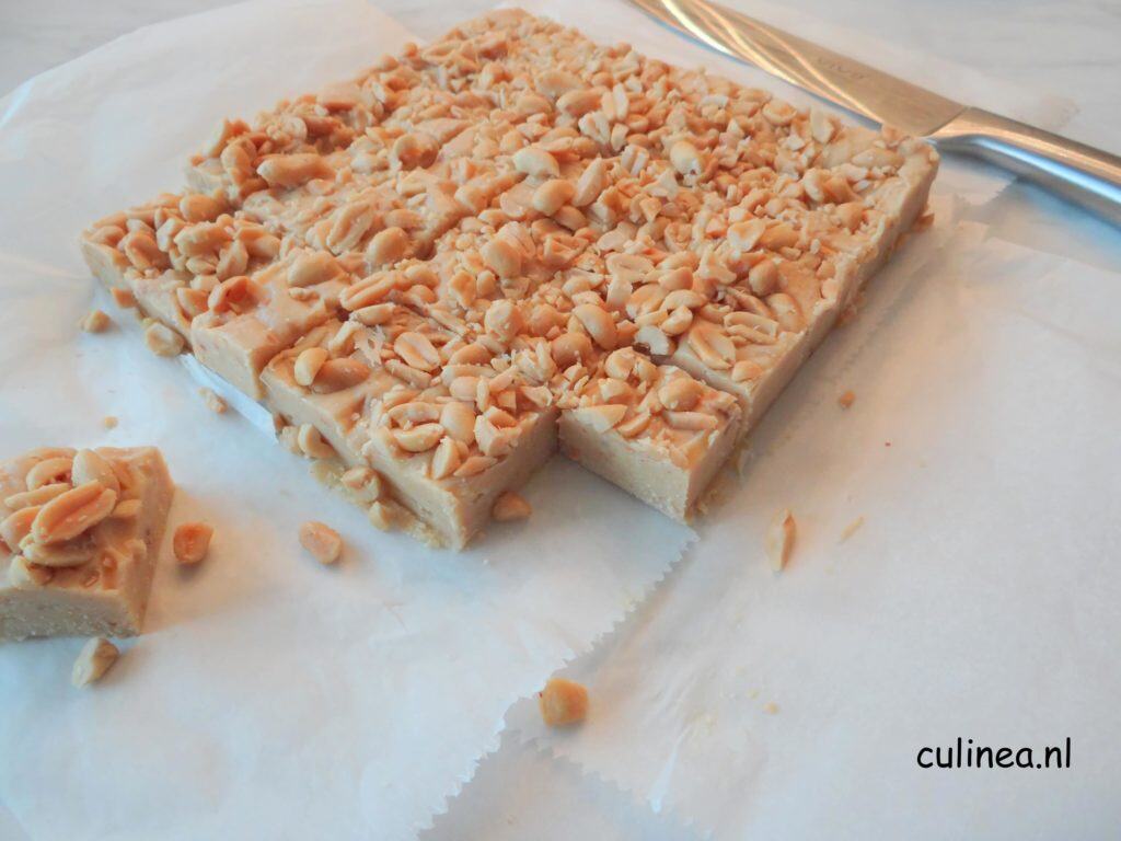 Witte chocolade en pindakaas fudge