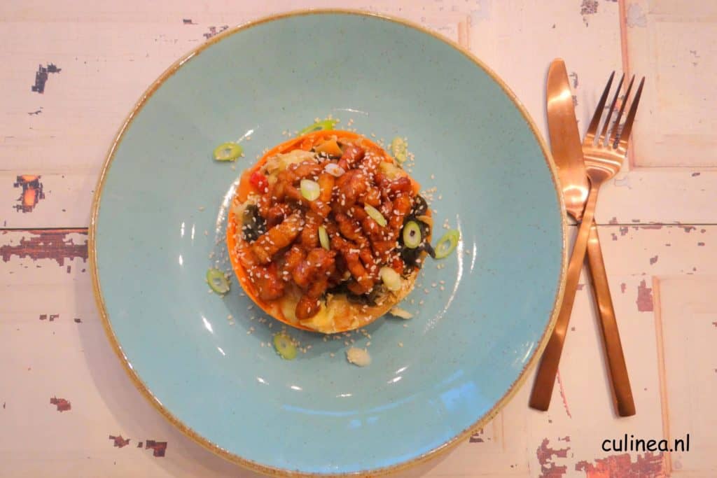 Kimchi stamppot met Bulgogi speklapjes