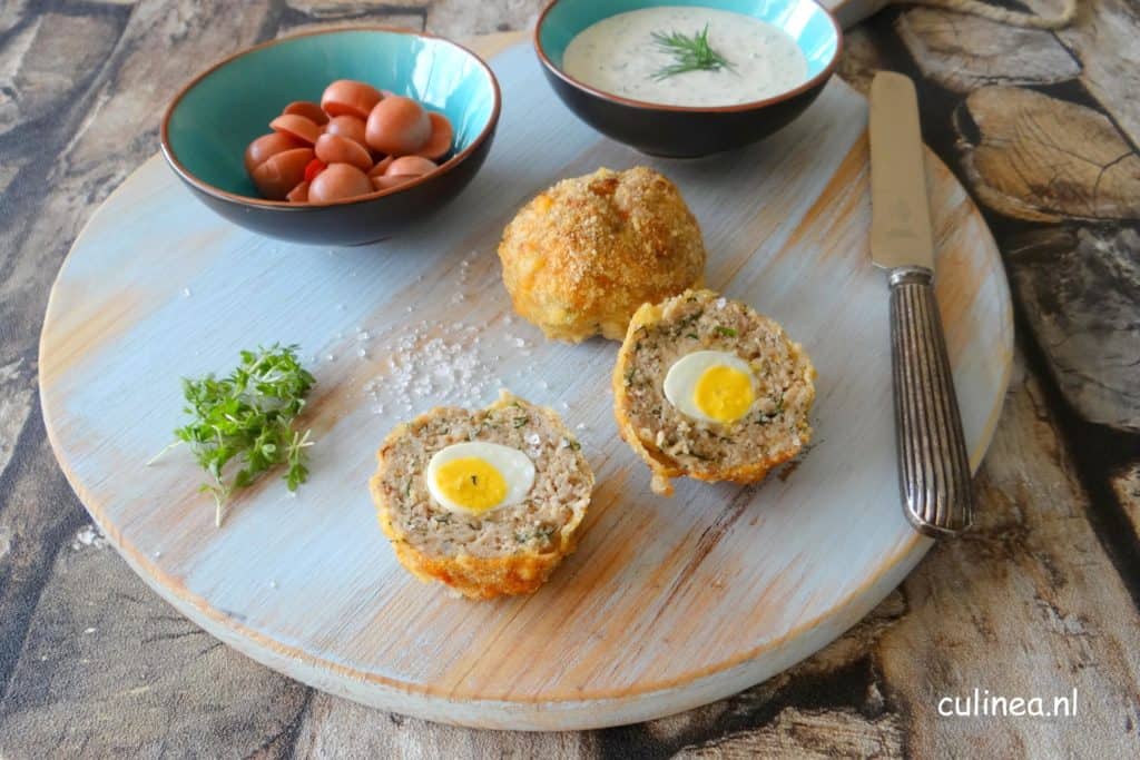 Scotch Eggs gemaakt van kwarteleitjes