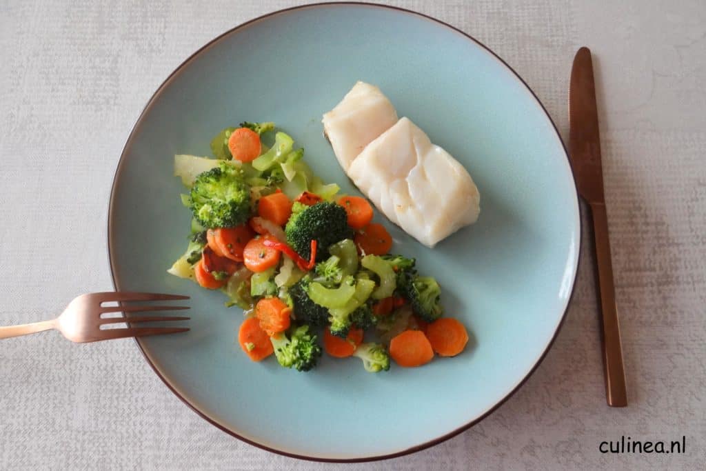 Skrei met roergebakken groenten