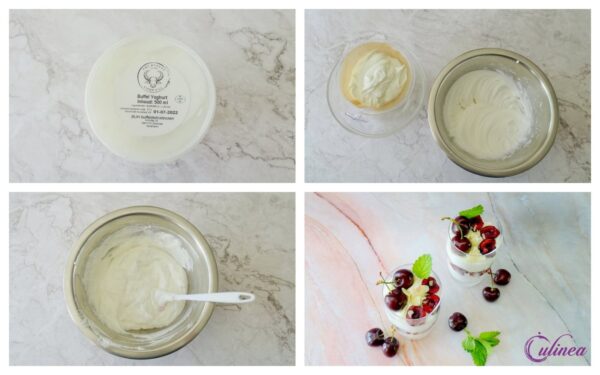 Kersen met een luchtige yoghurt