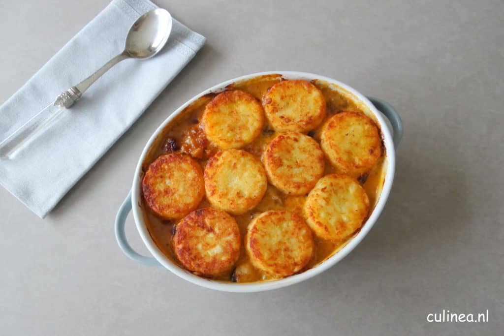 Ovenschotel met kip, groente en rösti